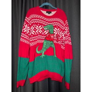 Ugly Christmas Sweater Xmas Size Large Dinosaur
